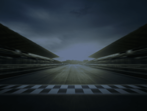 a dark photo of the racetrack finishline