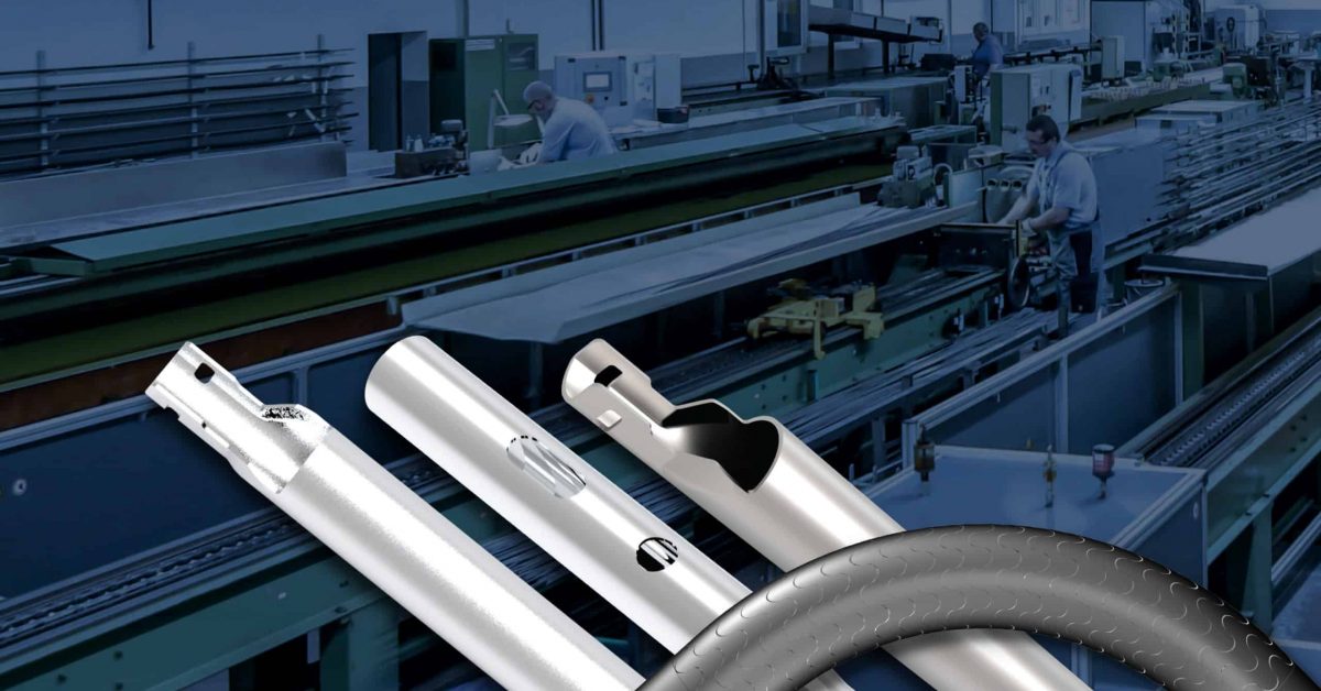 tubing in a warehouse